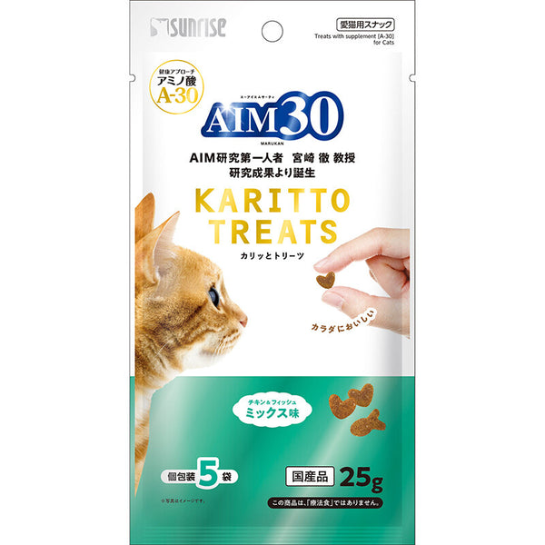 [Marukan Sunrise] AIM30 Crispy Snacks Mixed Flavors 5g x 5 bags of cat snacks